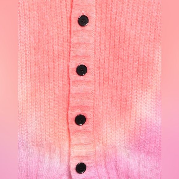 NEW MSGM Gradient Mohair Tie Dye Button Down Cardigan Oversized Sweater L - Picture 4 of 14